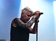 Hall performing live with Stabbing Westward in 2022 Ostend, Belgium.