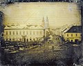 Széna tér (Kálvin tér)-Kecskeméti utca sarok (1844 vagy 1852) – Az első ismert pesti fénykép