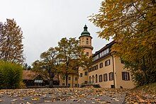 View towards the new castle, where most of the school's facilities are located