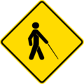 Blind man crossing