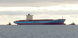 Gunvor Maersk of the Gudrun Maersk class at the Århus Bay in 2005