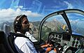 Marco Cherubini nel cockpit con i comandi speciali