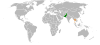 Location map for Pakistan and Thailand.