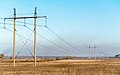 Für 330 kV ausgelegter, seilverspannter Beton-Portalmast in der Ukraine