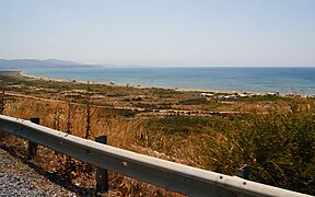 Özdere's coast viewed from a road edge