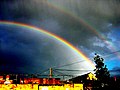 Supernumerary rainbow 02, showing the secondary bow, main bow, and supernumerary arcs just below the main bow.