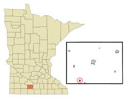 Location of Odin, Minnesota