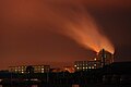 Factory with two smokestacks