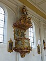 Rokokokanzel aus dem 18. Jahrhundert, ehemals in der Kirche in Baumgärtle