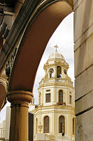 Mexican Baroque Quiapo Church bell tower (1984)