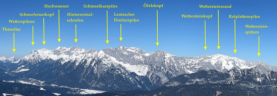 Die Schüsselkarspitze im Wetterstein-Hauptkamm