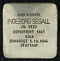 Stolperstein für Ingeborg Segall (Volksgartenstraße 15)