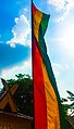 A Malay tricolour flag as displayed in Pekanbaru, Riau, Indonesia.