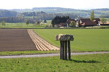 Findling installiert von Anton Jumly in Balliswil, Düdingen