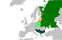 Országok, ahol a nemzeti nyelv:   Kelet-balti   Keletszláv   Délszláv   Nyugatszláv