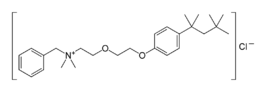 Structuurformule van benzethoniumchloride