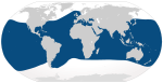 Common bottlenose dolphin range