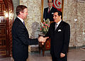 Ben Ali receiving delegations at the entrance to the palace