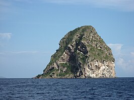 Rocher du Diamond, gezien vanaf Martinique