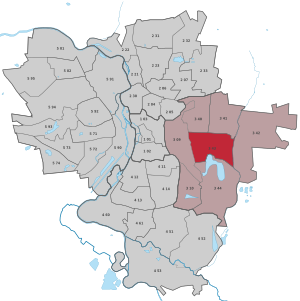 Lage des Stadtteils Büschdorf (Halle) in Halle (Saale) (anklickbare Karte)