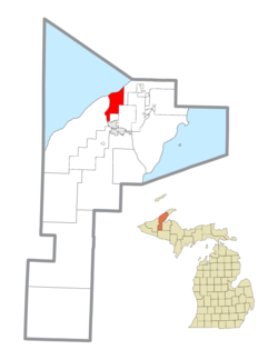 Location within Houghton County