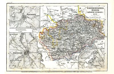 Karte des Erzgebirgischen Kreises von 1839