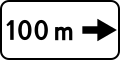 Zeichen 802: 100 Meter nach rechts