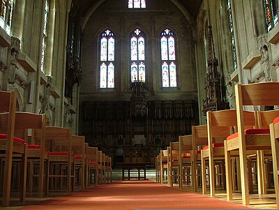 The chapel of Mansfield College. It opened in 1886 as the first non-conformist college in Oxford, although it only achieved full college status in 1995.