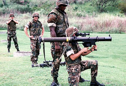 U.S. Marine prepares to fire SMAW. Panama, 1989