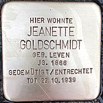 Stolperstein für Jeanette Goldschmidt (Niederstraße 38)