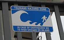 Tsunami warning zone sign in Alaska.