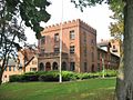 Bogø Kostskole. Boarding school. Main building from 1893. The towers are later additions