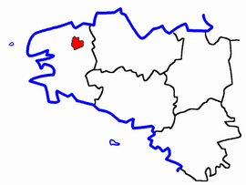 Location of the canton within Brittany