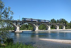 Railway bridge on the Sesia river.