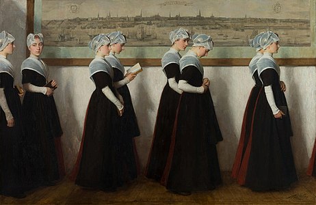 Kerkgang van Burgerweesmeisjes (begin 20ste eeuw), Amsterdam Museum