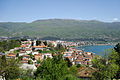 image_skyline e qytetit të vjetër, liqenit dhe malit Galiçicë