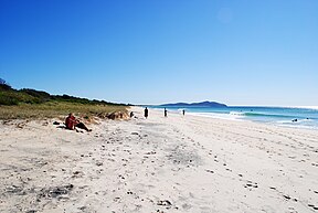 Blick auf den Seven-Mile-Beach, der teilweise in den Booti-Booti-Nationalpark integriert wurde