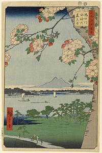 29. Masaki- und Suijin-Wäldchen am Sumidagawa [1856-08]