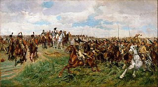 Friedland 1807 by Meissonier. Cuirassiers charge past Napoleon.