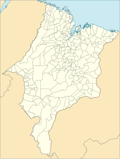 Mapa konturowa Maranhão, po prawej znajduje się punkt z opisem „Caxias”