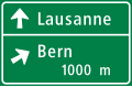 353 Vorwegweiser 1000 vor Verzweigungen von Autobahnen und Autostrassen