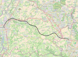 Spoorlijn Aken - Maastricht op de kaart