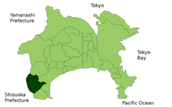 Location of Hakone in Kanagawa Prefecture