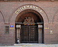 Entrance A - note the Coat of arms of Chile atop the gates.