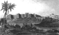Haydarabad kalesinin 1845'te çizilen eski bir resmi