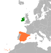 Location map for Ireland and Spain.