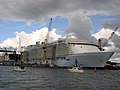 Schiff in der Werft im Bau (Juli 2009)