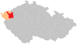 Location in the Karlovy Vary Region within the Czech Republic