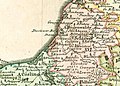 Lage Schlawes unweit der Ostsee auf einer pommerschen Landkarte von 1794