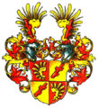 Herb baronów von Seherr-Thoss (po lewej)